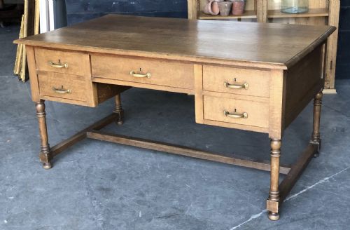 Oak 5 Drawer Desk