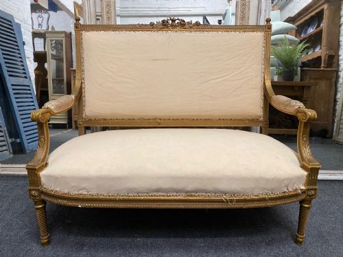 French Gilt Wood Settee