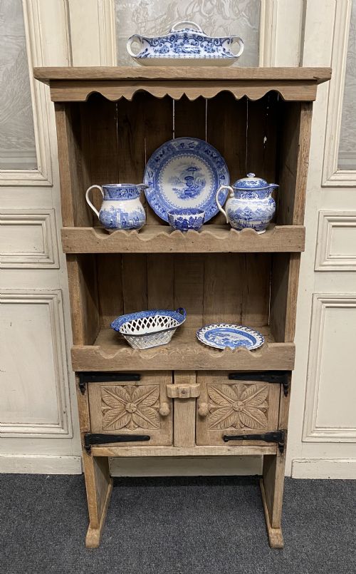 Small Early Oak Primitive Kitchen Dresser