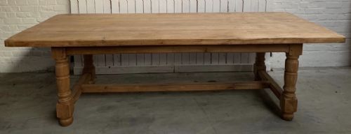 Long French Bleached Oak Farmhouse Table