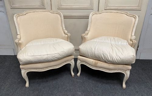 Pair French Bergere Arm Chairs