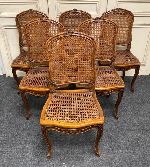 Set 6 French Walnut Dining Chairs
