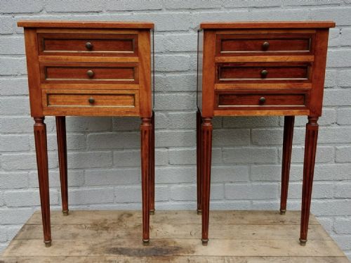 Pair French Directoire Bedside Drawers