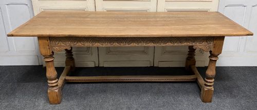 Bleached Oak Farmhouse Refectory Dining Table