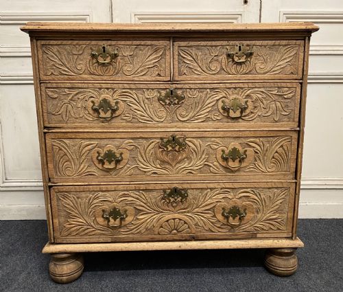 18th C Bleached Oak Chest of Drawers