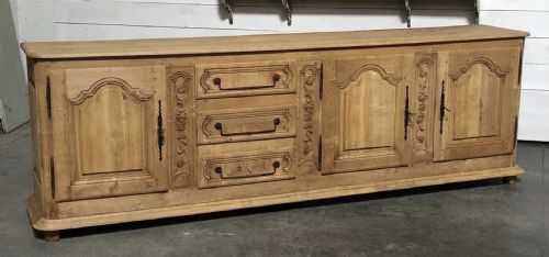 Superb Long French Oak Dresser Base