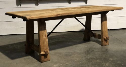 Unusual Farmhouse Dining Table with Extensions