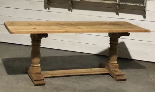 French Bleached Oak Farmhouse Dining Table