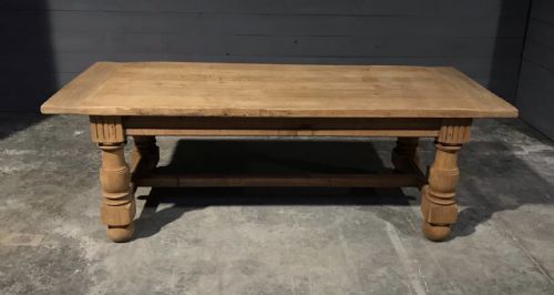 Large Bleached Oak Farmhouse Dining Table