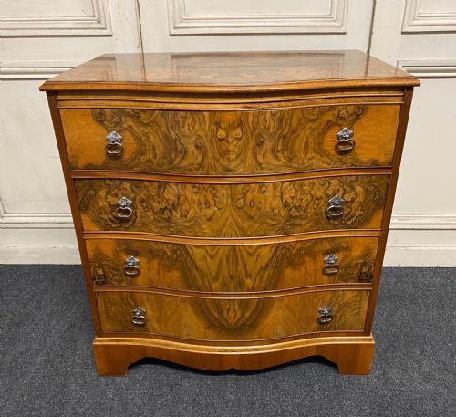 Burr Walnut Serpentine Chest of Drawers