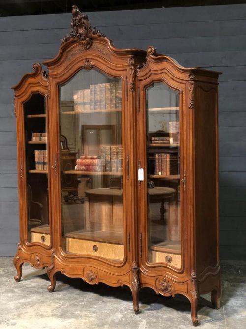 French Walnut Bookcase or Cabinet