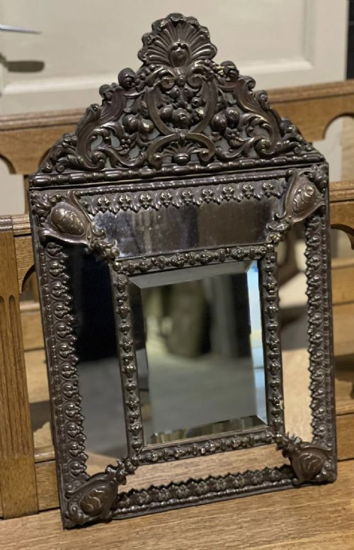 French Copper Cushion Mirror