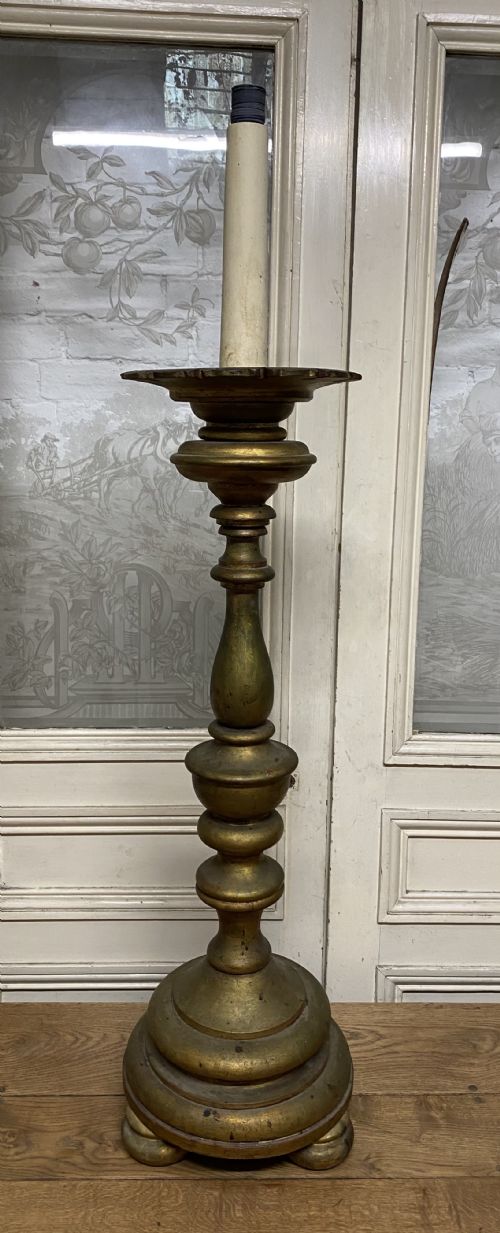 Large French Gilt Church Candlestick