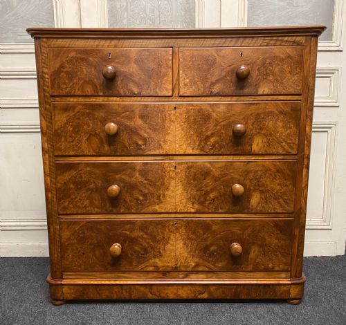 Victorian Burr Walnut Chest of Drawers