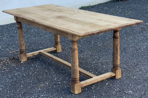 Bleached Oak Rustic Farmhouse Table
