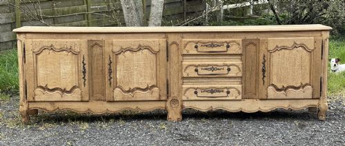 Large French Bleached Oak Farmhouse Sideboard