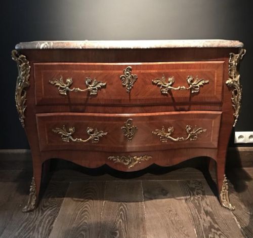 French Marble Top Commode Chest of Drawers