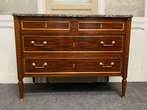 Wonderful French Louis Xvi Marble Top Commode