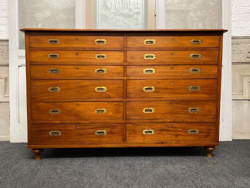 Very Rare Double Military Chest of Drawers