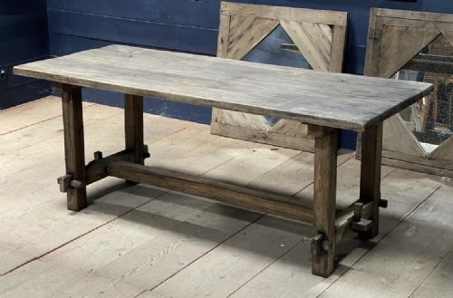 Rustic French Washed Oak Farmhouse Table