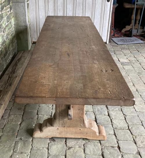 Huge Solid Oak Refectory Dining Table (Now Bleached)