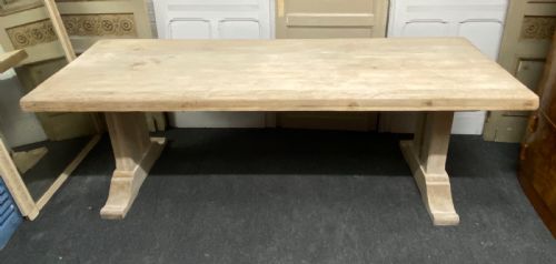 Rustic French Bleached Oak Farmhouse Dining Table