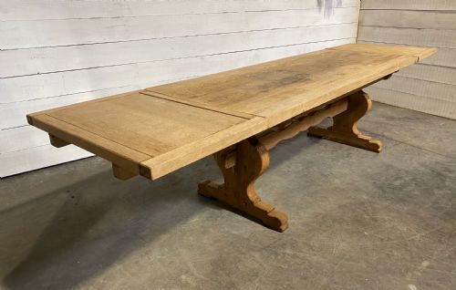 Huge Oak Farmhouse Table with Extensions