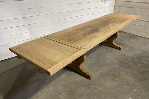 fig 1. Huge Oak Farmhouse Table with Extensions
