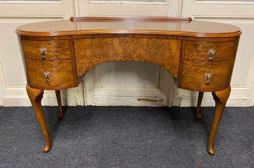 Kidney Shape Burr Walnut Dressing Table