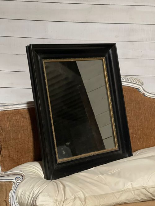French Ebonised 19th C Wall Mirror
