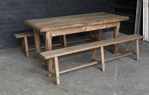 Normandy Farmhouse Table & Benches Set
