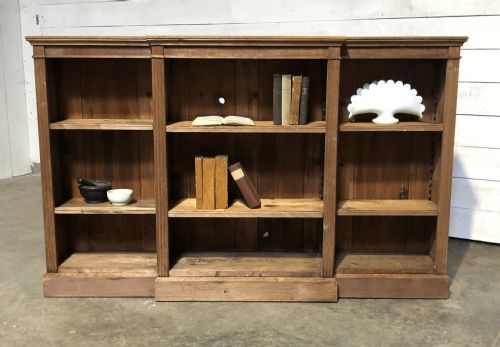 Breakfront Oak Open Bookcase