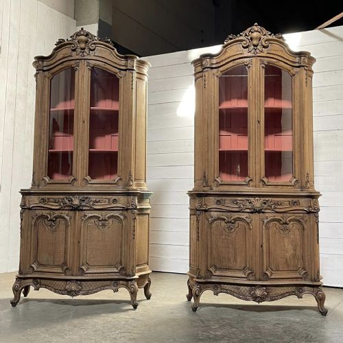 Exceptional Pair French Regence Cabinets