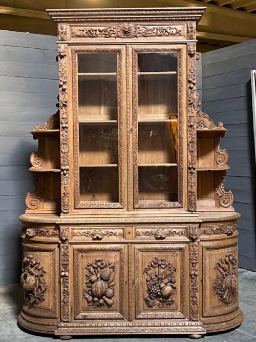 Magnificent French Carved Oak Hunting Sideboard