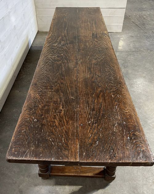 fig 1. Large Early 2 Plank Refectory Oak Dining Table