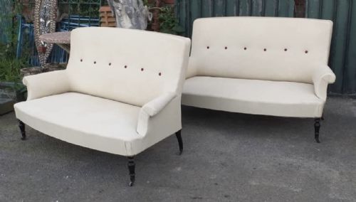Rare Pair French Napoleon III Sofas
