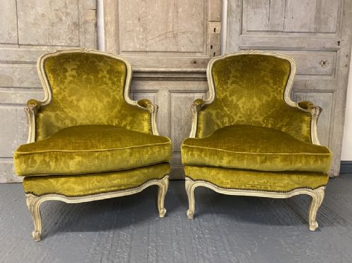 Pair French Bergere Chairs