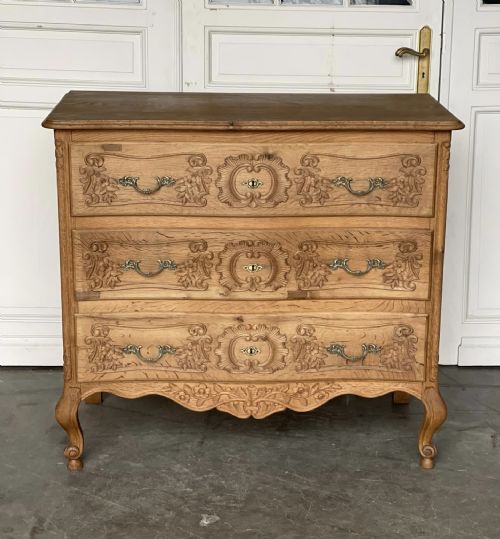 French Bleached Oak Chest of Drawers