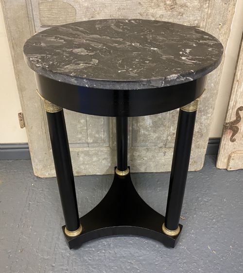 French Ebonised Empire Lamp Table