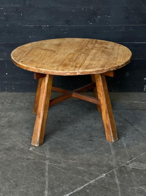 Round French Oak Kitchen Dining Table