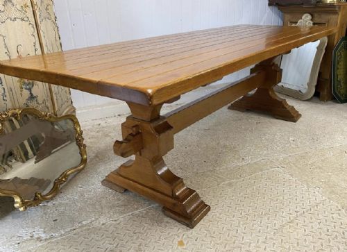 Larger French Oak Refectory Farmhouse Dining Table