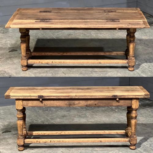 Versatile French Dining Table with Flaps