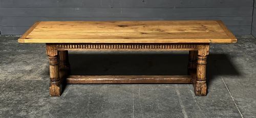 Large Oak 3 Plank Farmhouse Dining Table