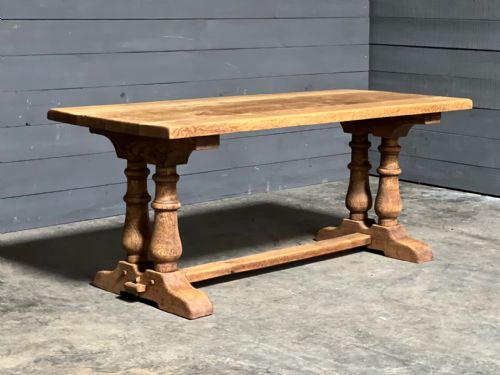 Smaller Bleached Oak Farmhouse Dining Table