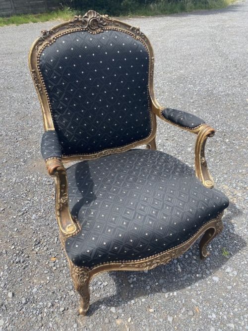 French Gilt Bergere Chair