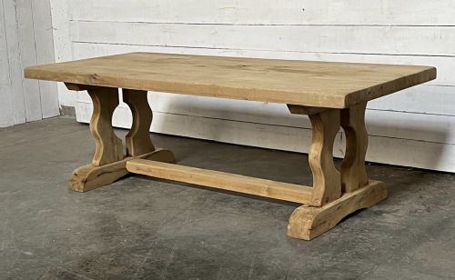 French Bleached Oak Farmhouse Dining Table