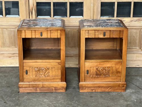 Quality Pair Art Deco French Bedside Cupboards