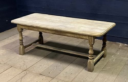 French Bleached Oak Farmhouse Dining Table