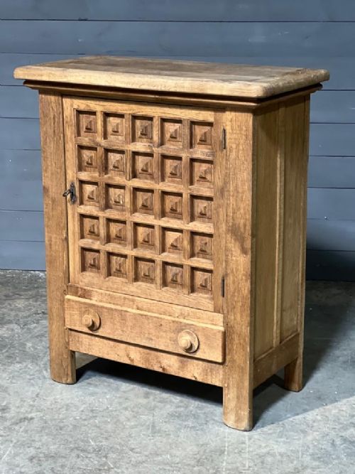 French Bleached Oak Gothic Cupboard