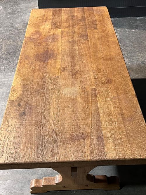 FRENCH OAK FARMHOUSE REFECTORY DINING TABLE - ADDITIONAL PHOTO 4